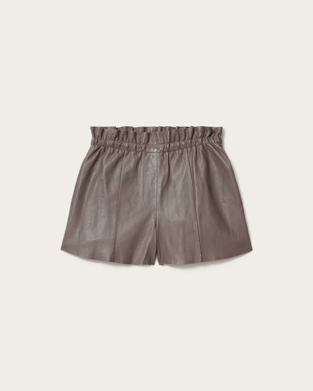 Fran High Rise Leather Shorts MOLE BROWN