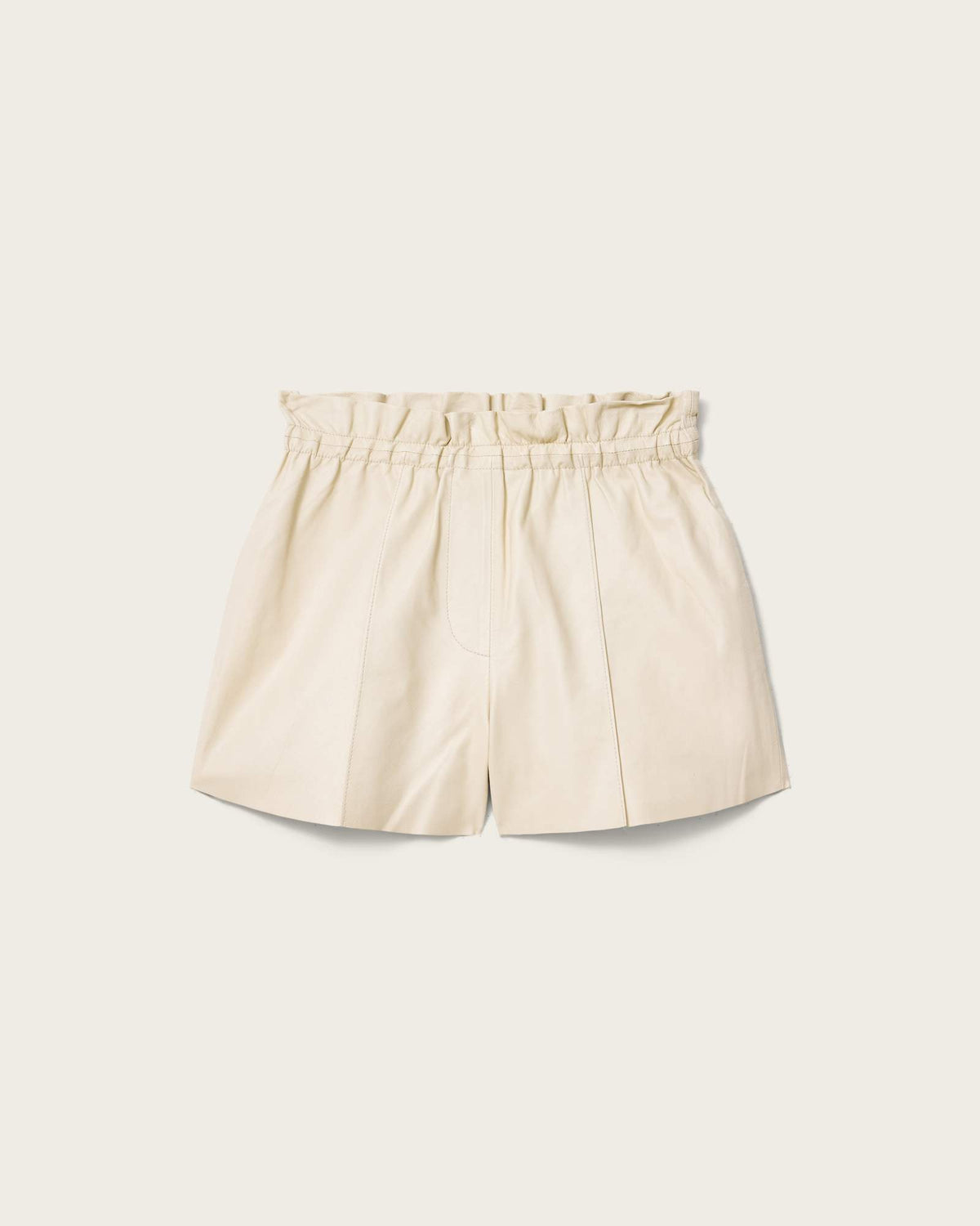 Fran High Rise Leather Shorts ANTIQUE WHITE
