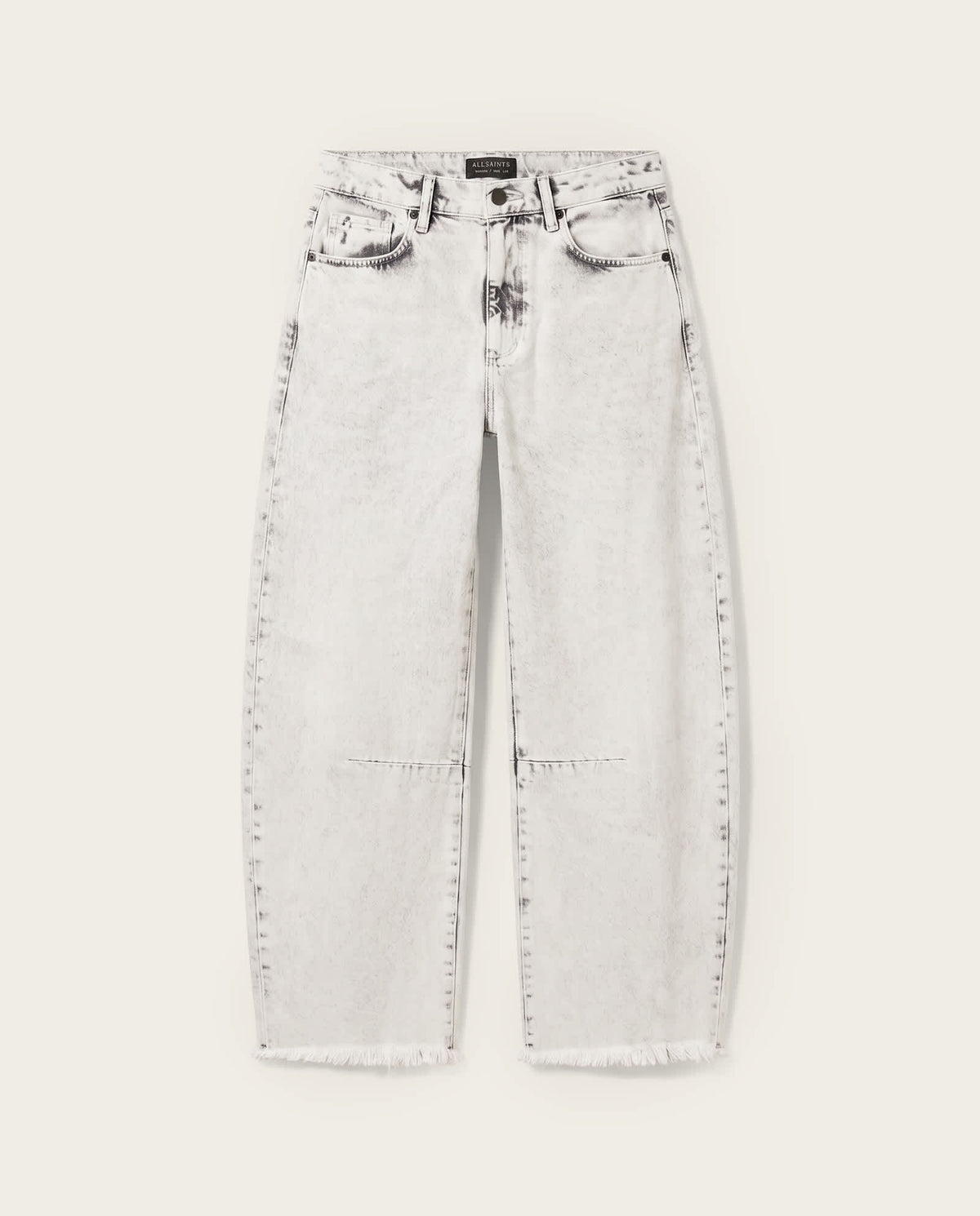 Payton High Waisted Barrel Leg Denim Jeans Bleached Grey