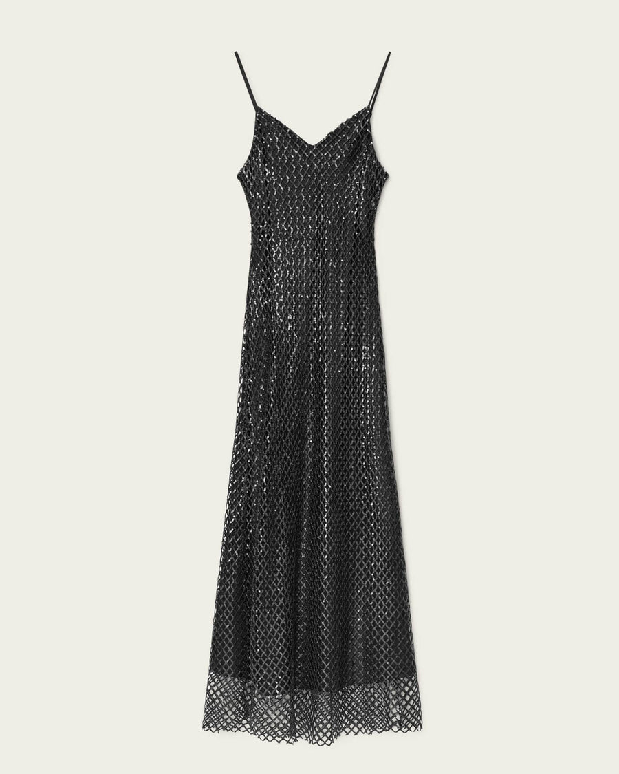 Chantelle Sequin Midi Slip Dress Black