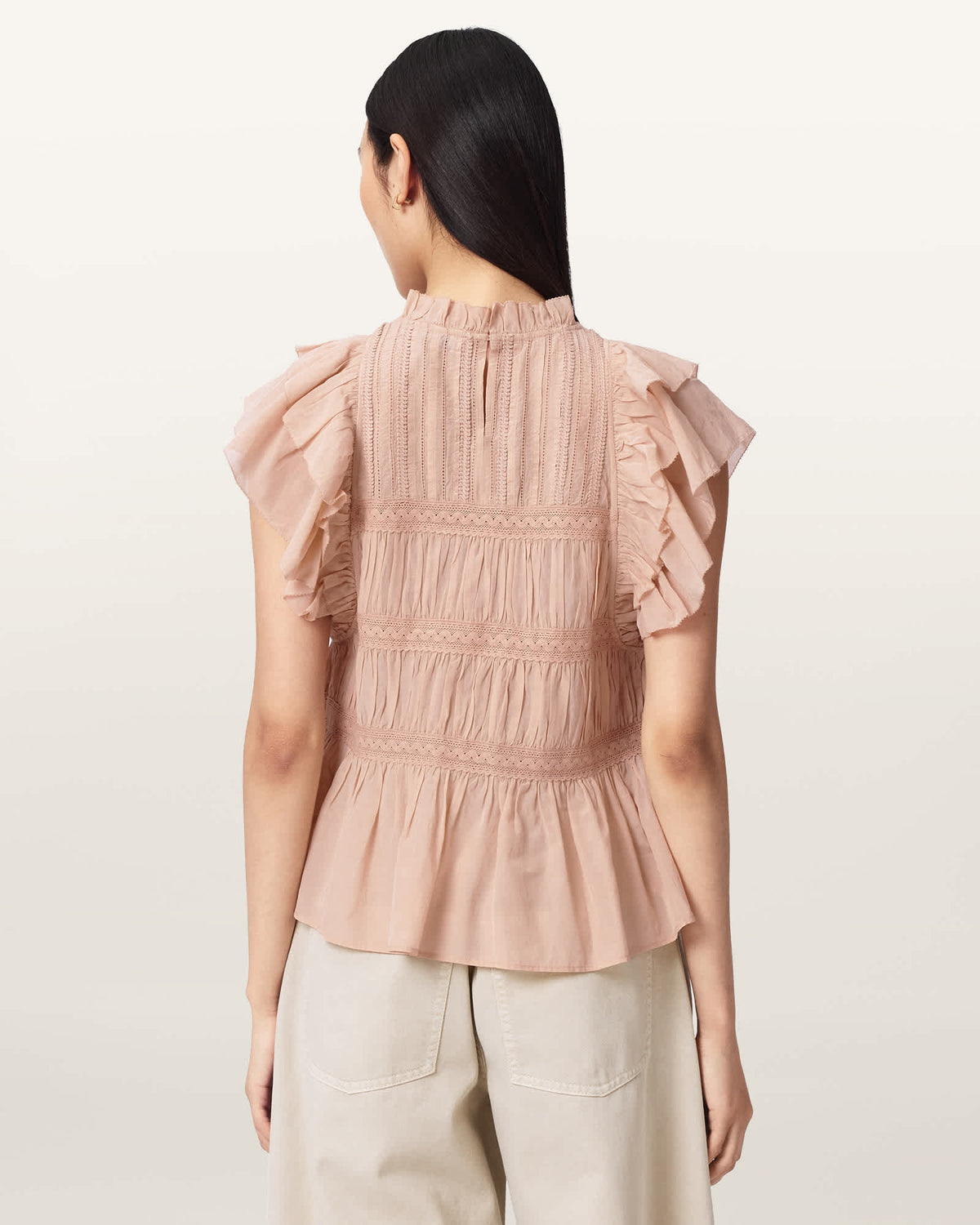 Harriet Short Sleeve Ruched Relaxed Fit Top PLASTER PINK