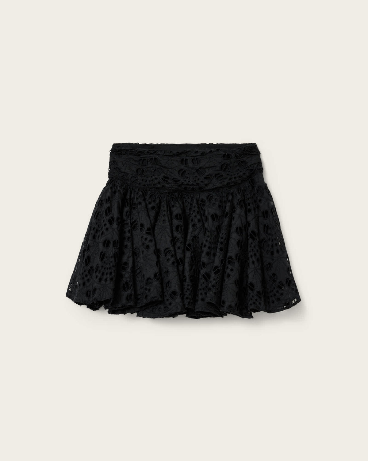 Dotty Broderie Mini Skirt Black