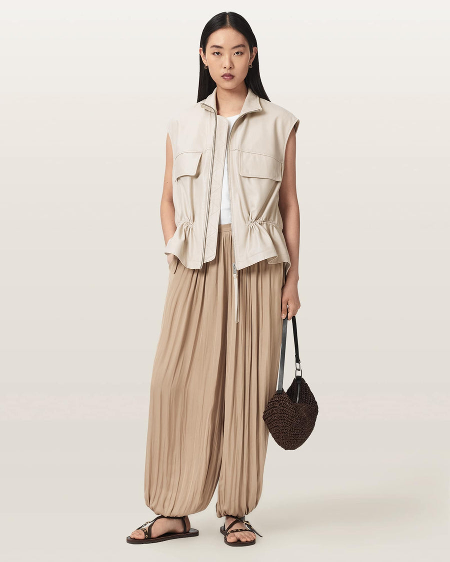 Eshe Loose Fit Satin Trousers PINTO BROWN