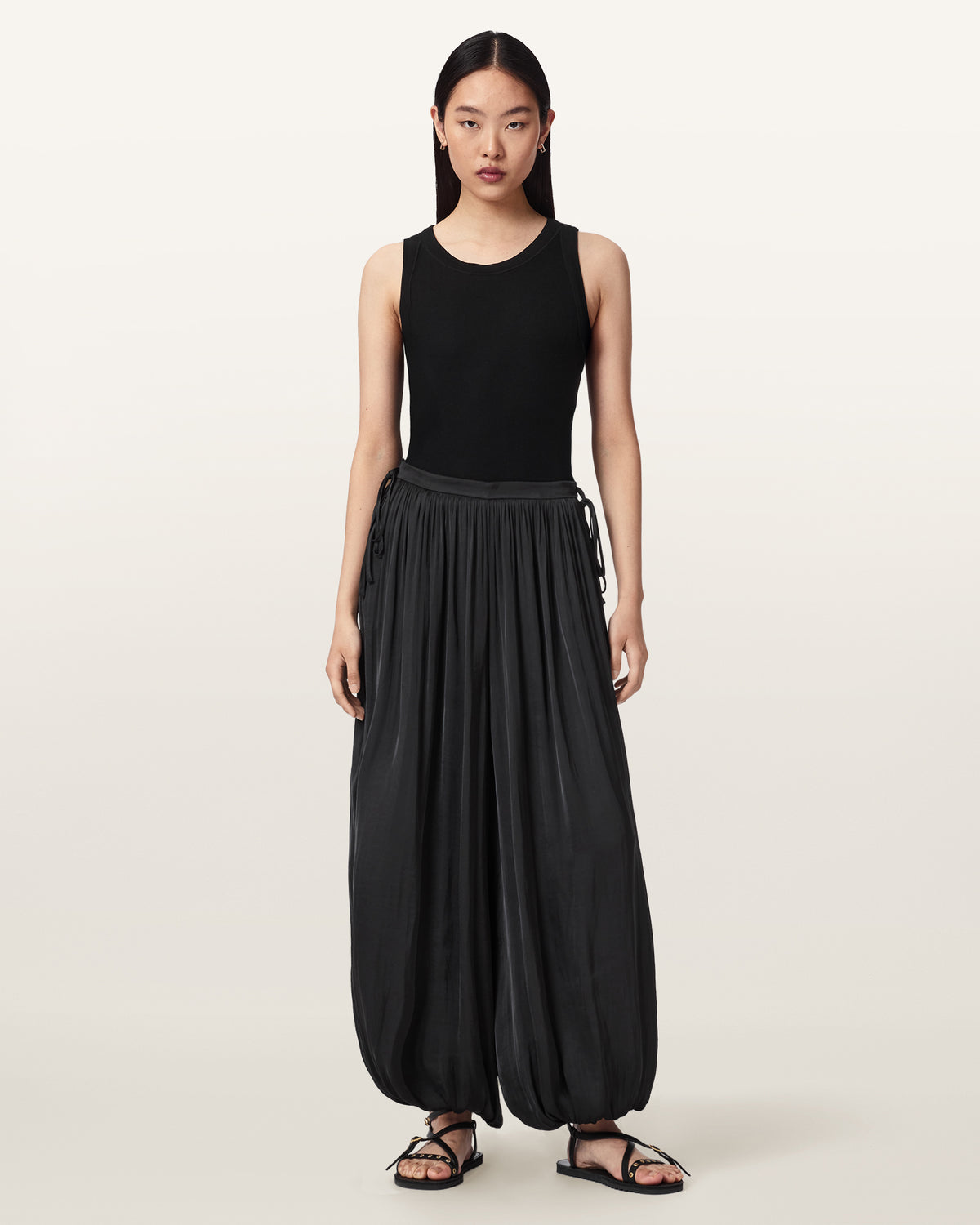 Eshe Loose Fit Satin Trousers