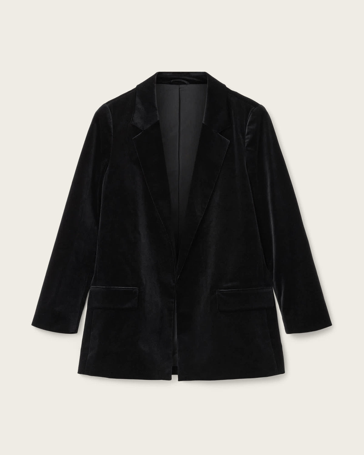 Aleida Velvet Blazer Black