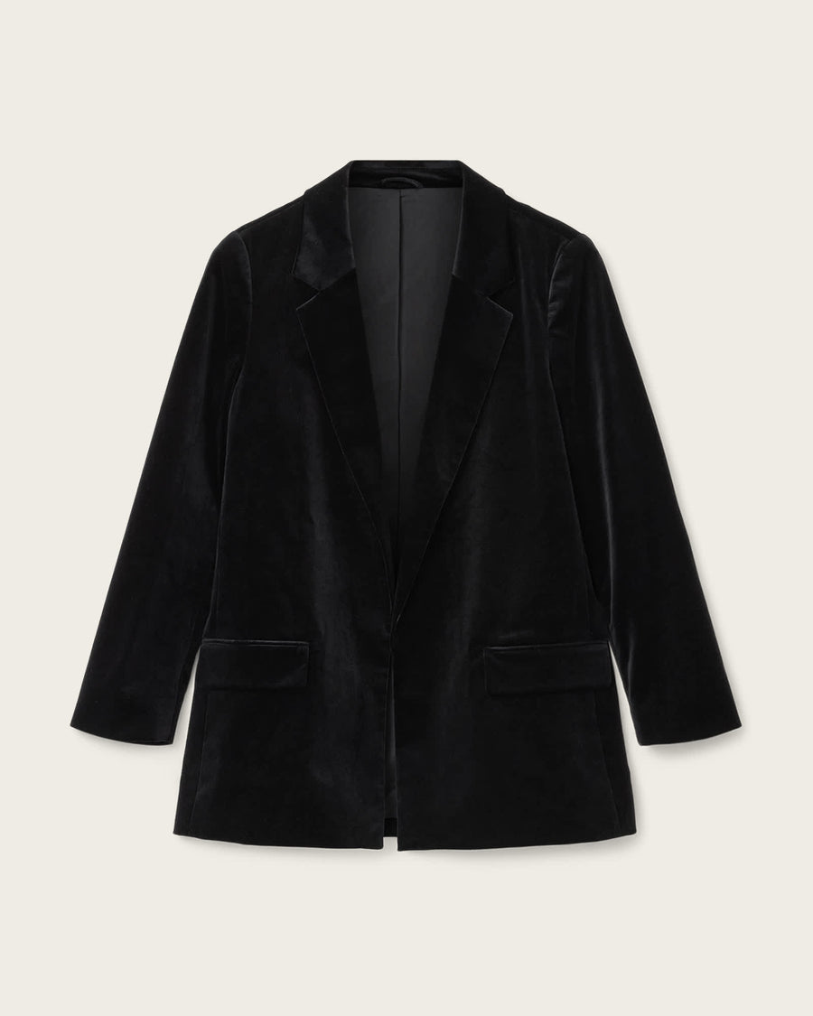 Aleida Velvet Blazer Black