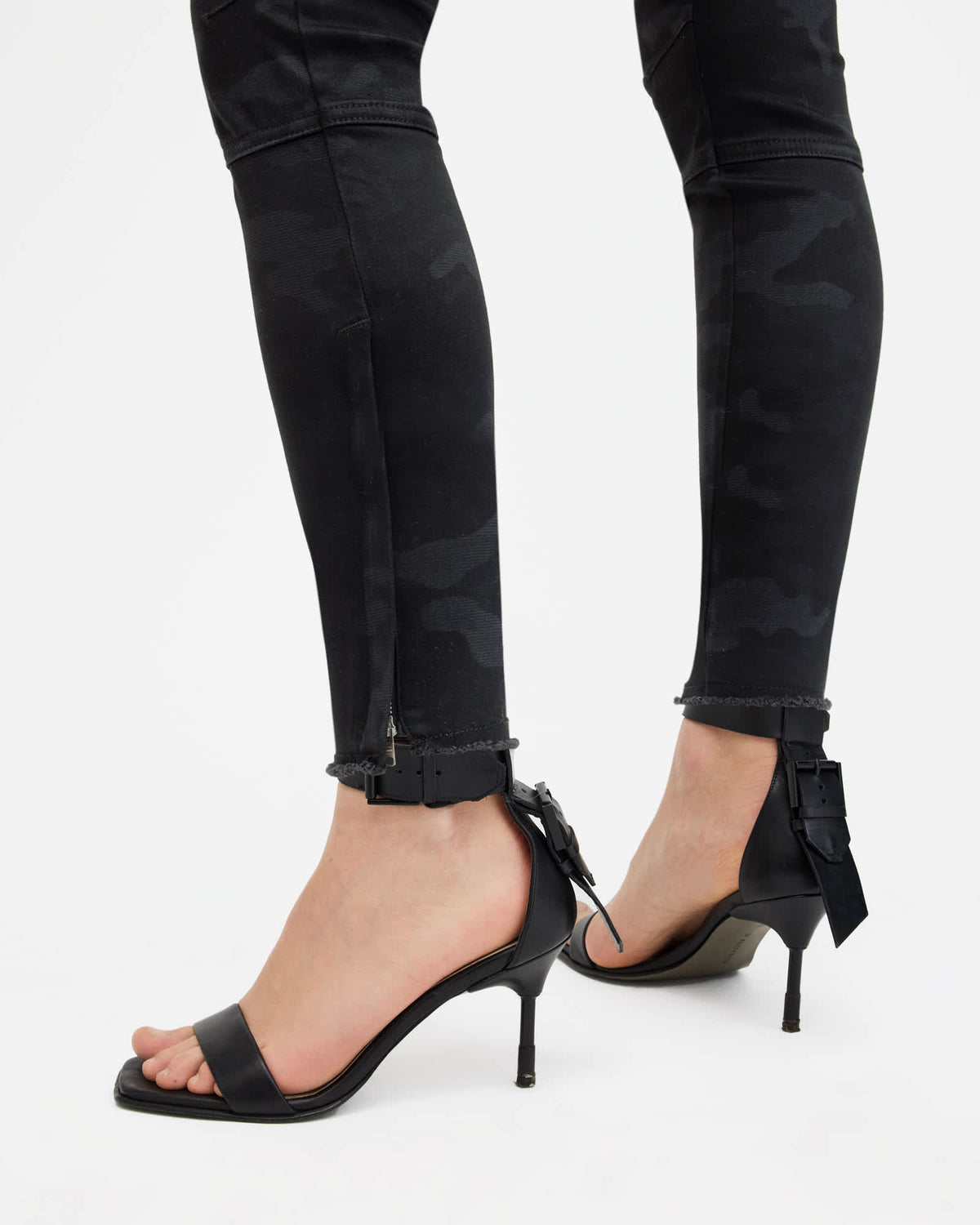 Duran Camouflage Skinny Cargo Jeans Washed Black