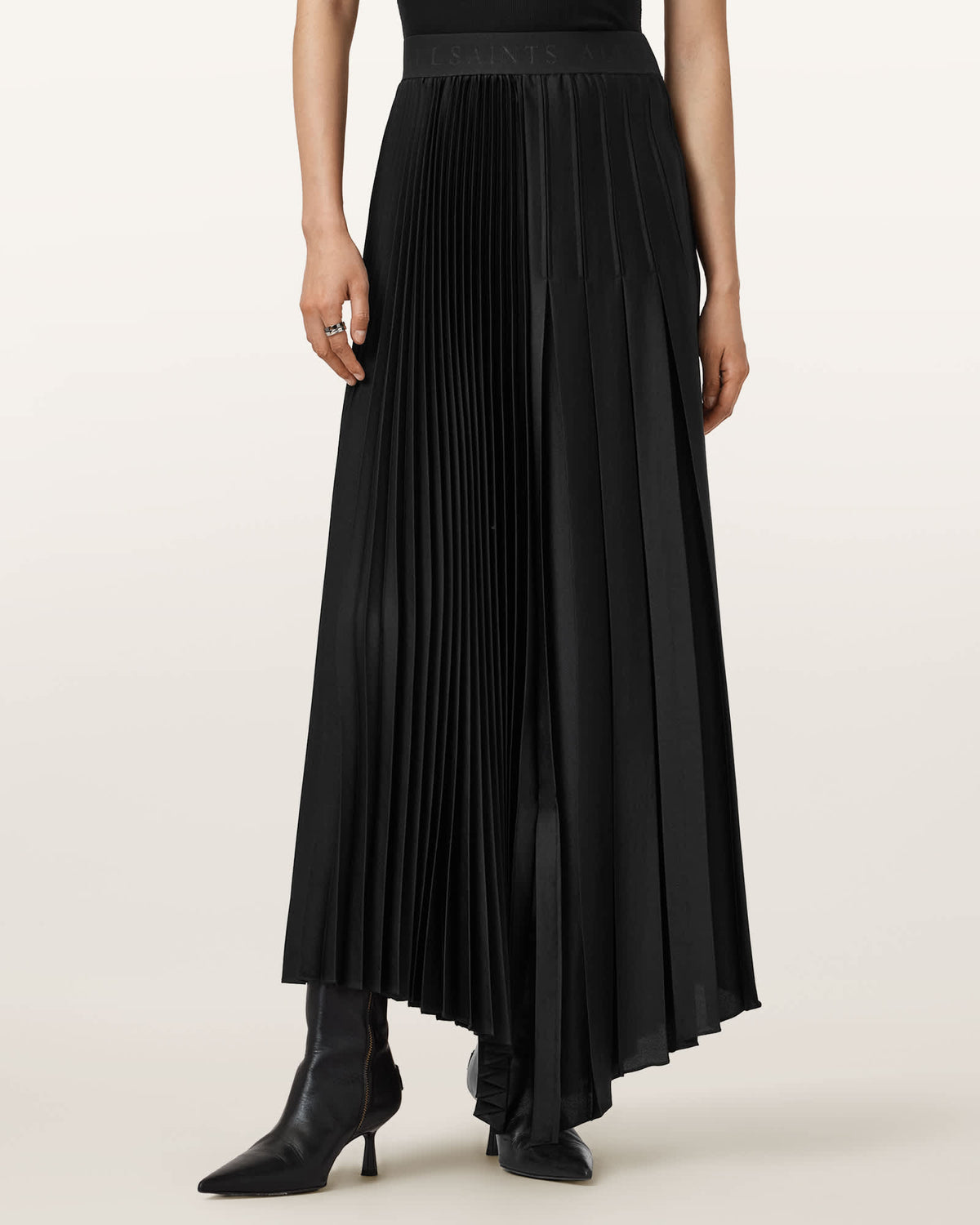 Jax Pleated Midi Skirt Black