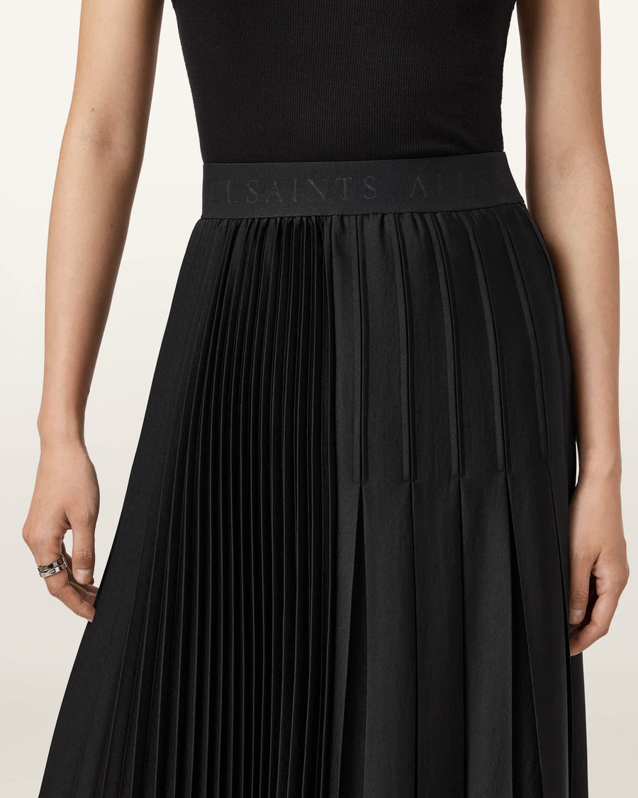 Jax Pleated Midi Skirt Black
