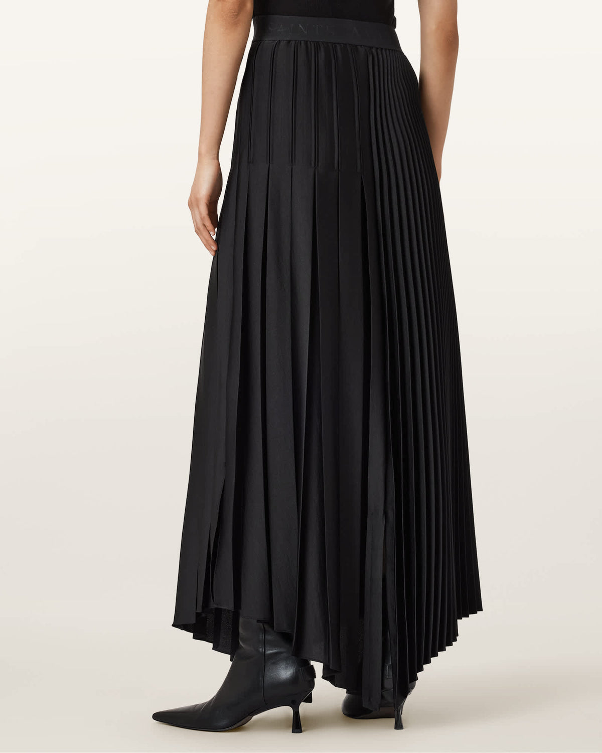 Jax Pleated Midi Skirt Black