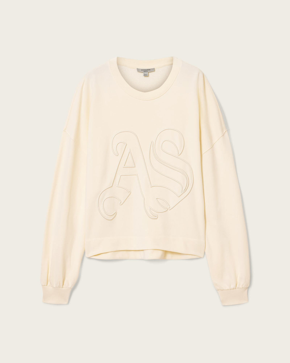 Lila Embroidered Oversized Sweatshirt PEBBLE WHITE