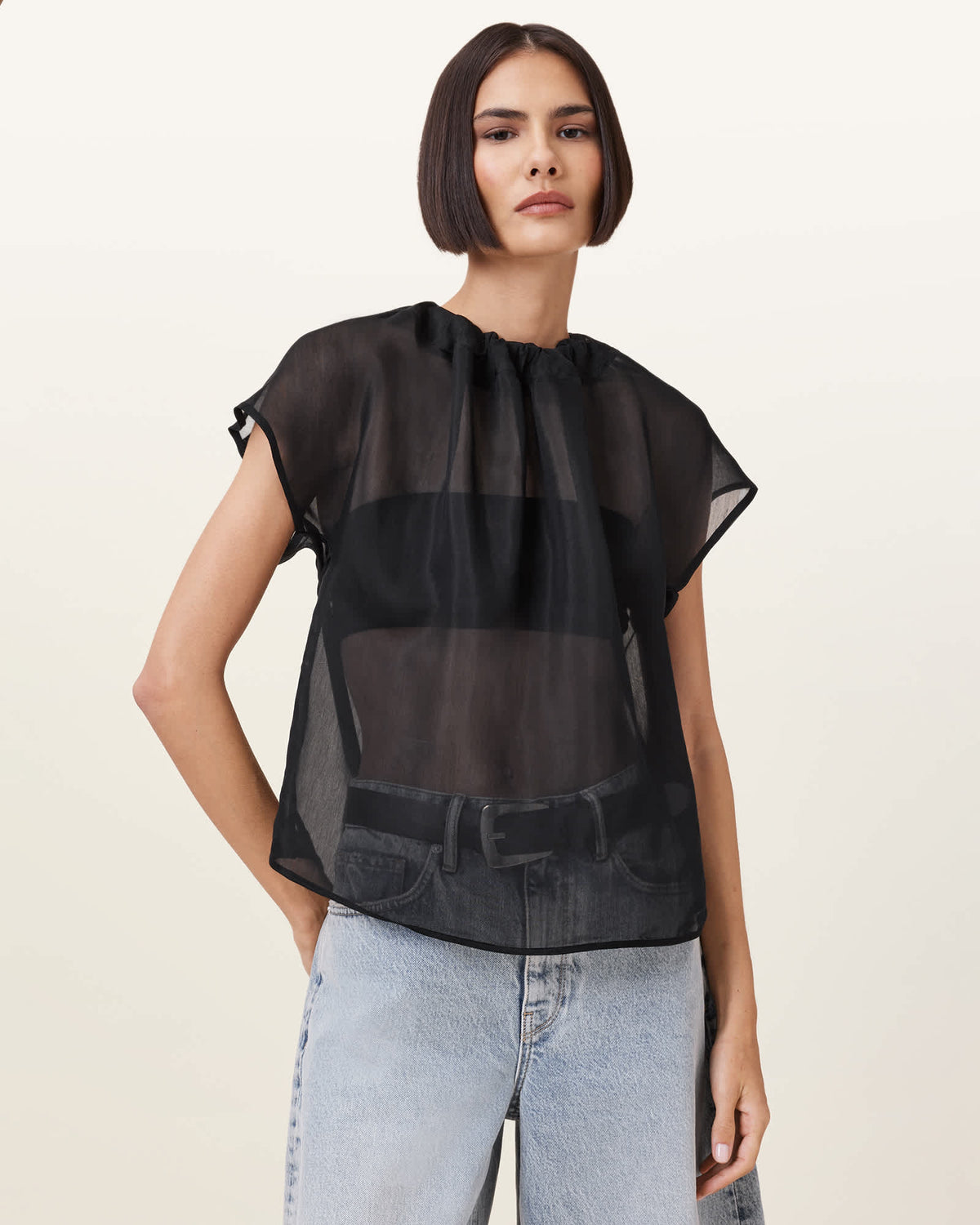 Trisha Sheer Top Black
