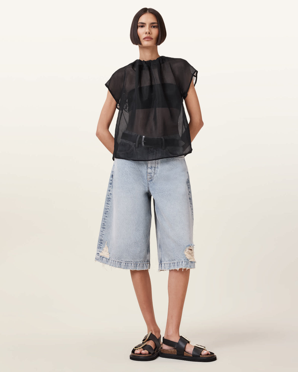 Trisha Sheer Top Black