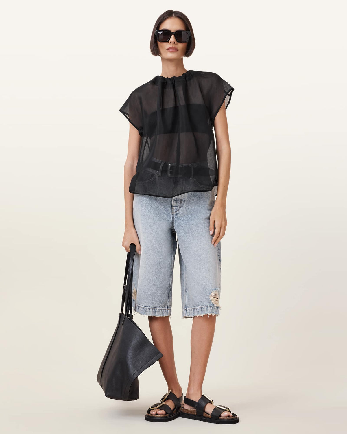 Trisha Sheer Top Black