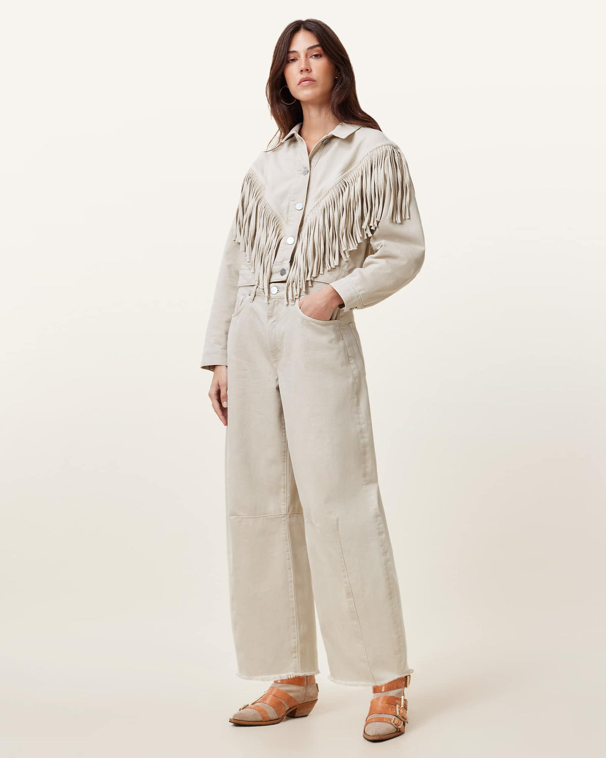 Jett Barrel Leg Denim Jeans CREAM WHITE