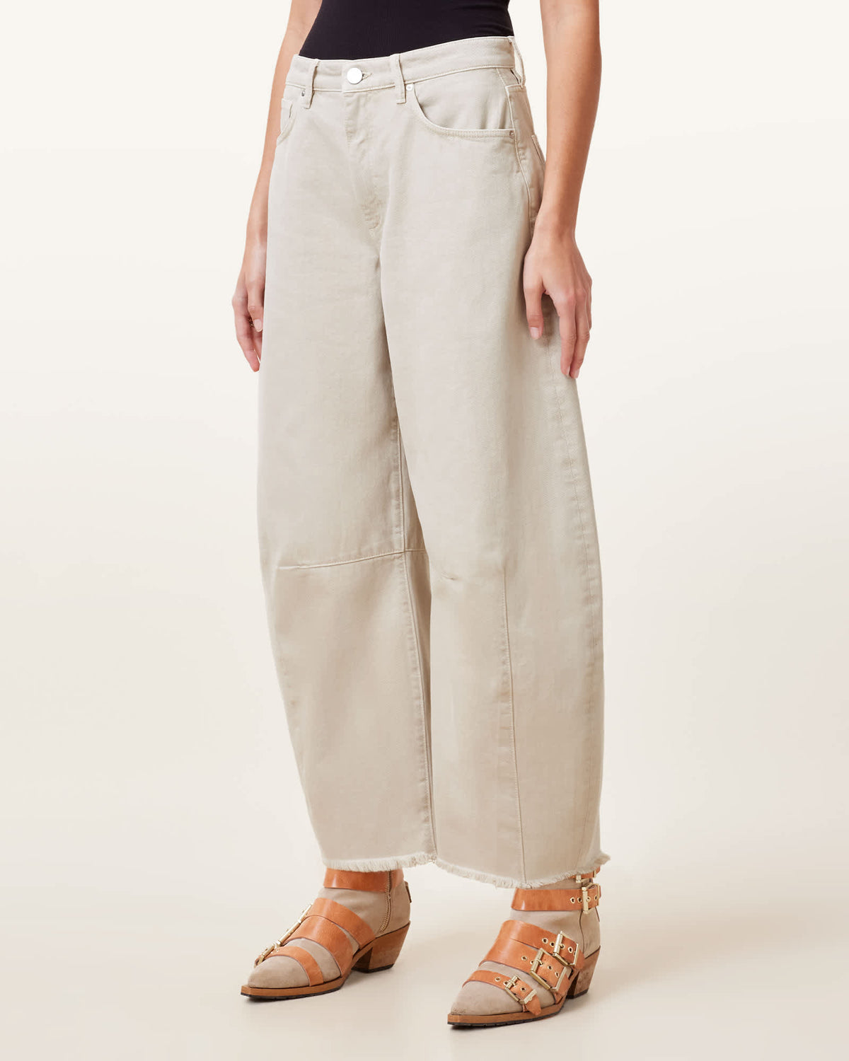 Jett Barrel Leg Denim Jeans CREAM WHITE