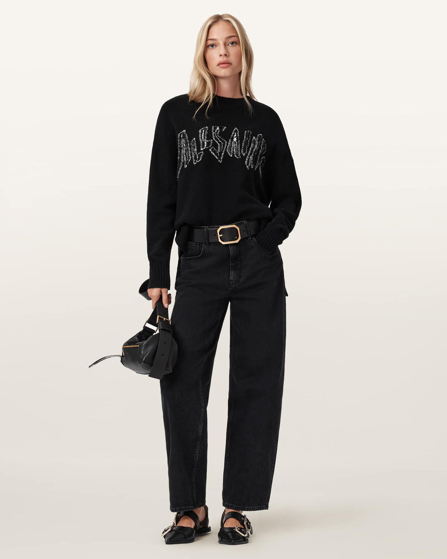 Zinc Jacquard Graphic Jumper BLACK/CHALK WHITE