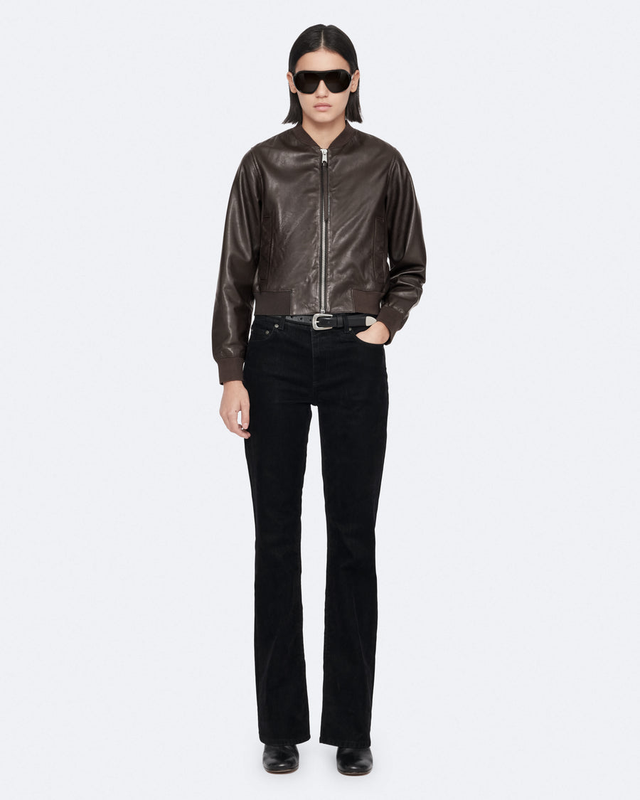 Orten Leather Bomber Jacket OXBLOOD RED