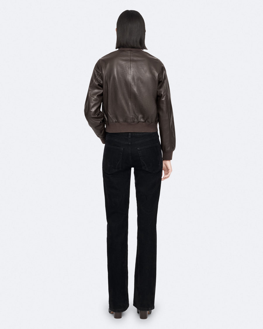 Orten Leather Bomber Jacket OXBLOOD RED