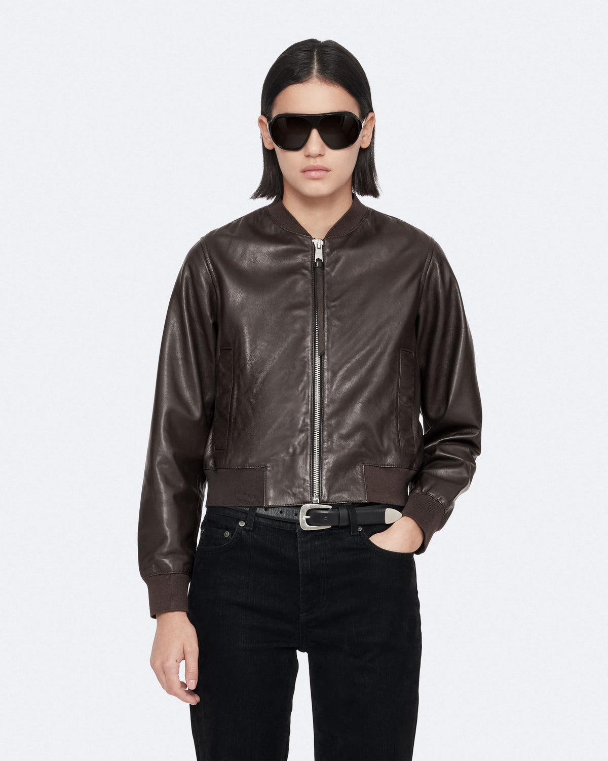 Orten Leather Bomber Jacket OXBLOOD RED