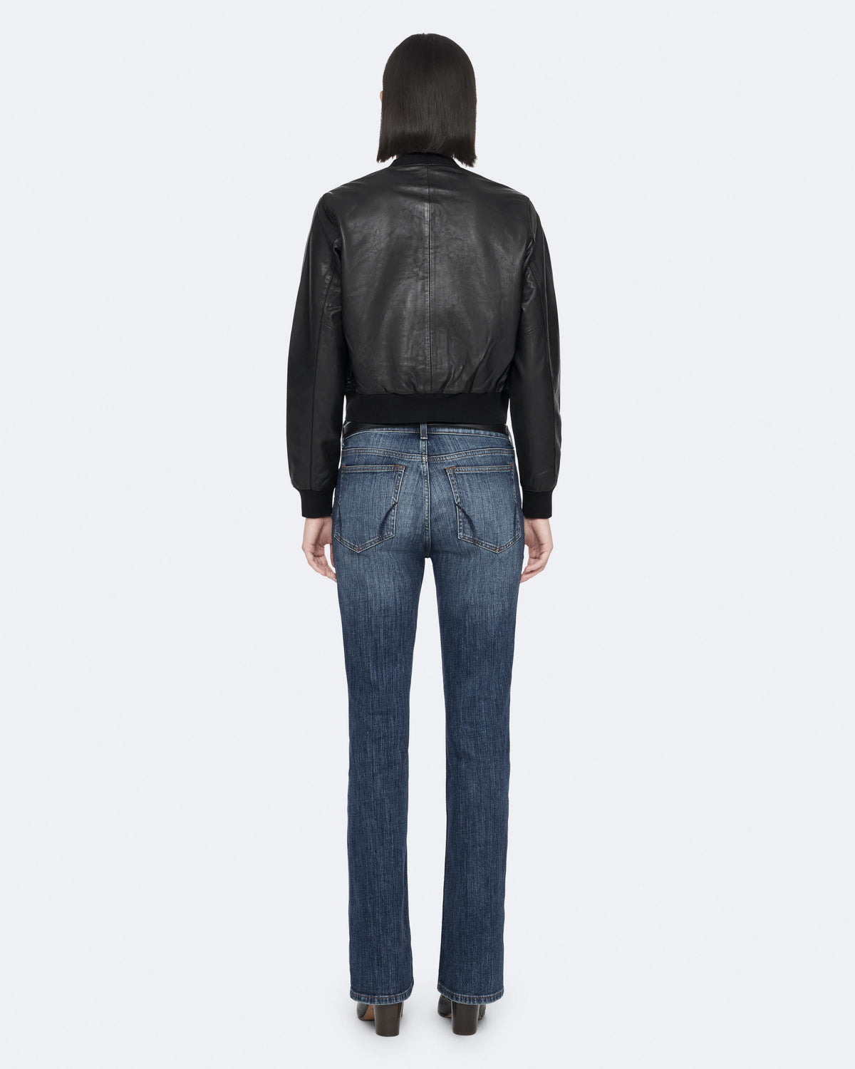 Orten Leather Bomber Jacket Black