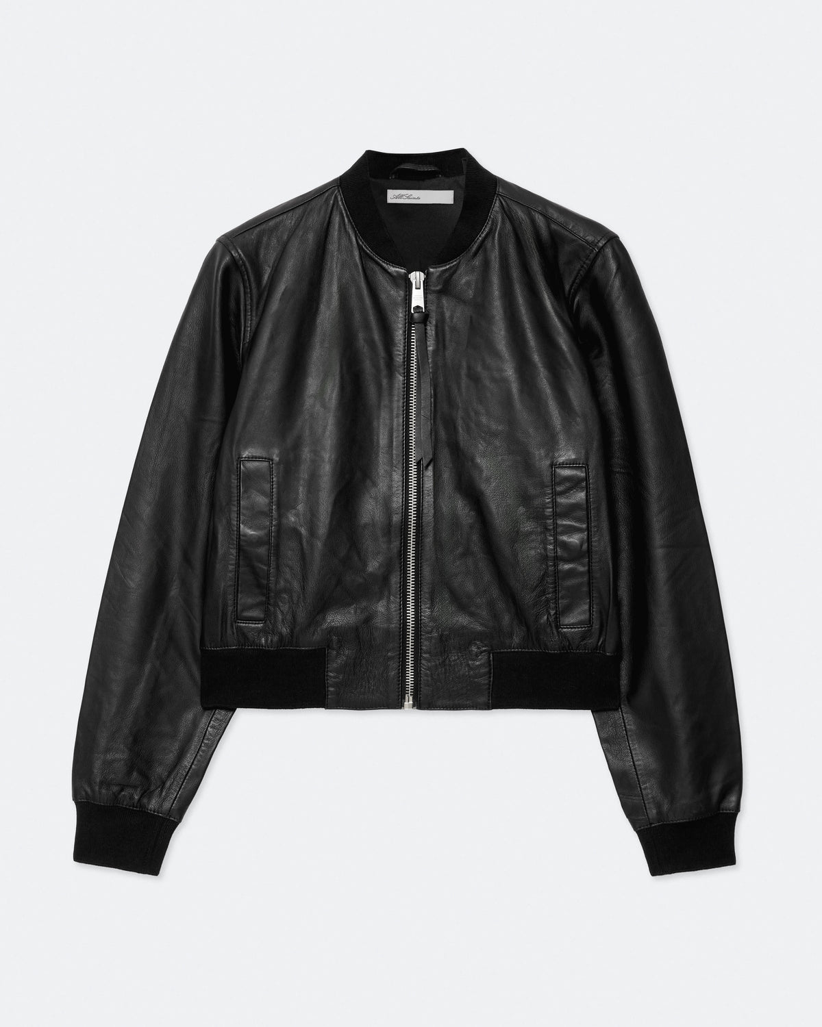 Orten Leather Bomber Jacket Black