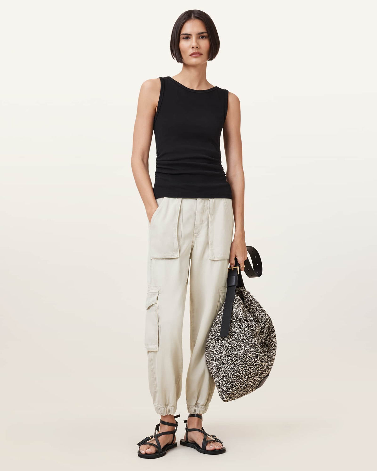 Freda Cargo Trousers ECRU WHITE