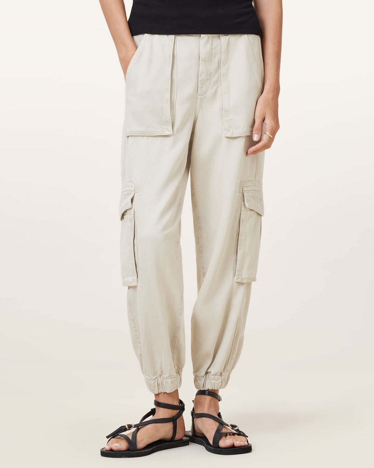 Freda Cargo Trousers ECRU WHITE