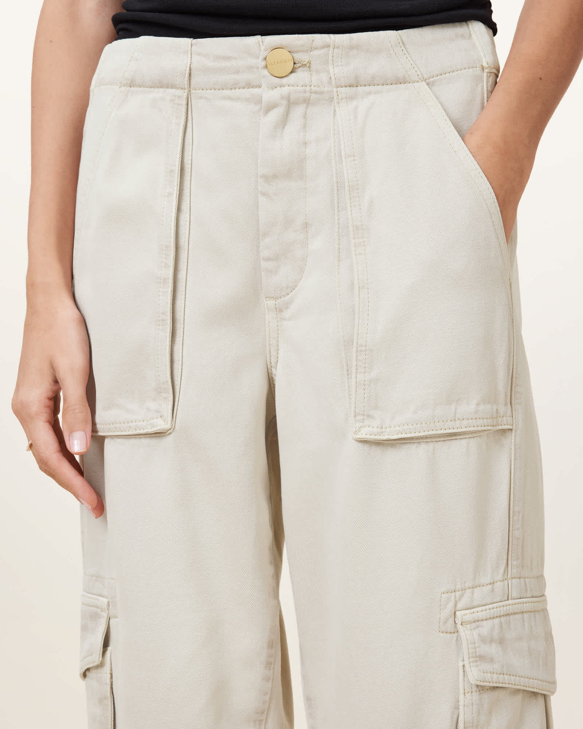 Freda Cargo Trousers ECRU WHITE