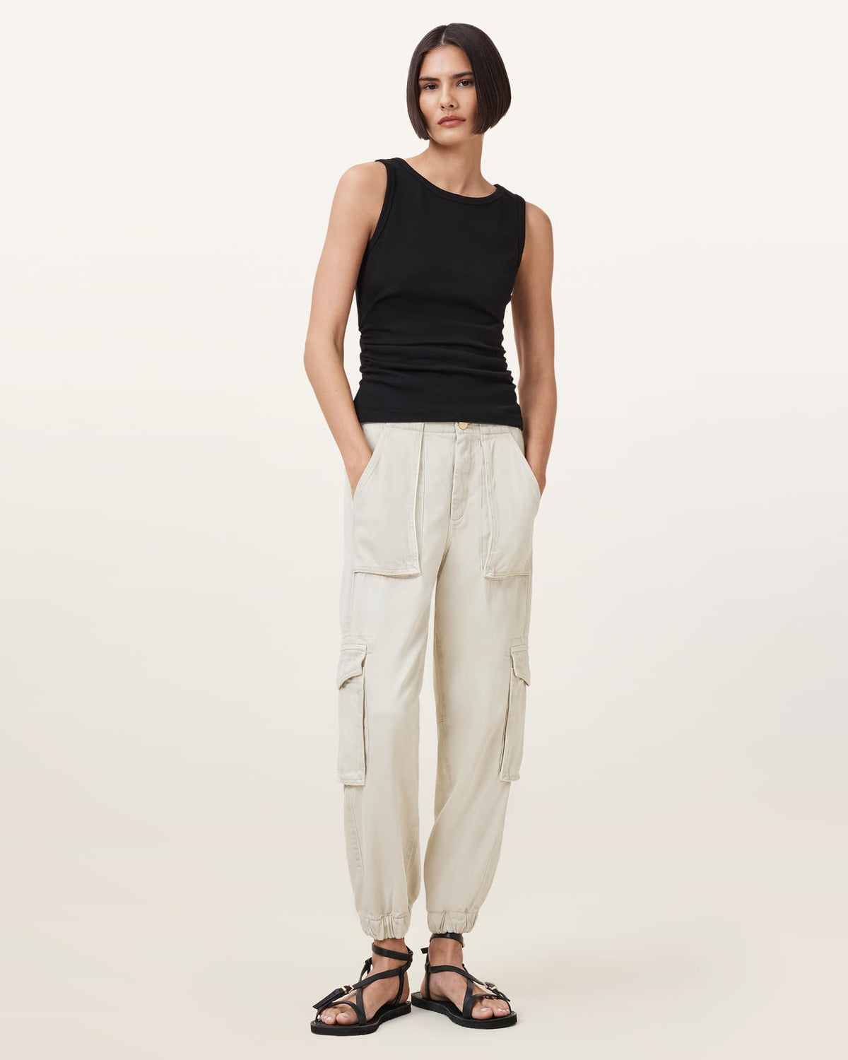 Freda Cargo Trousers ECRU WHITE