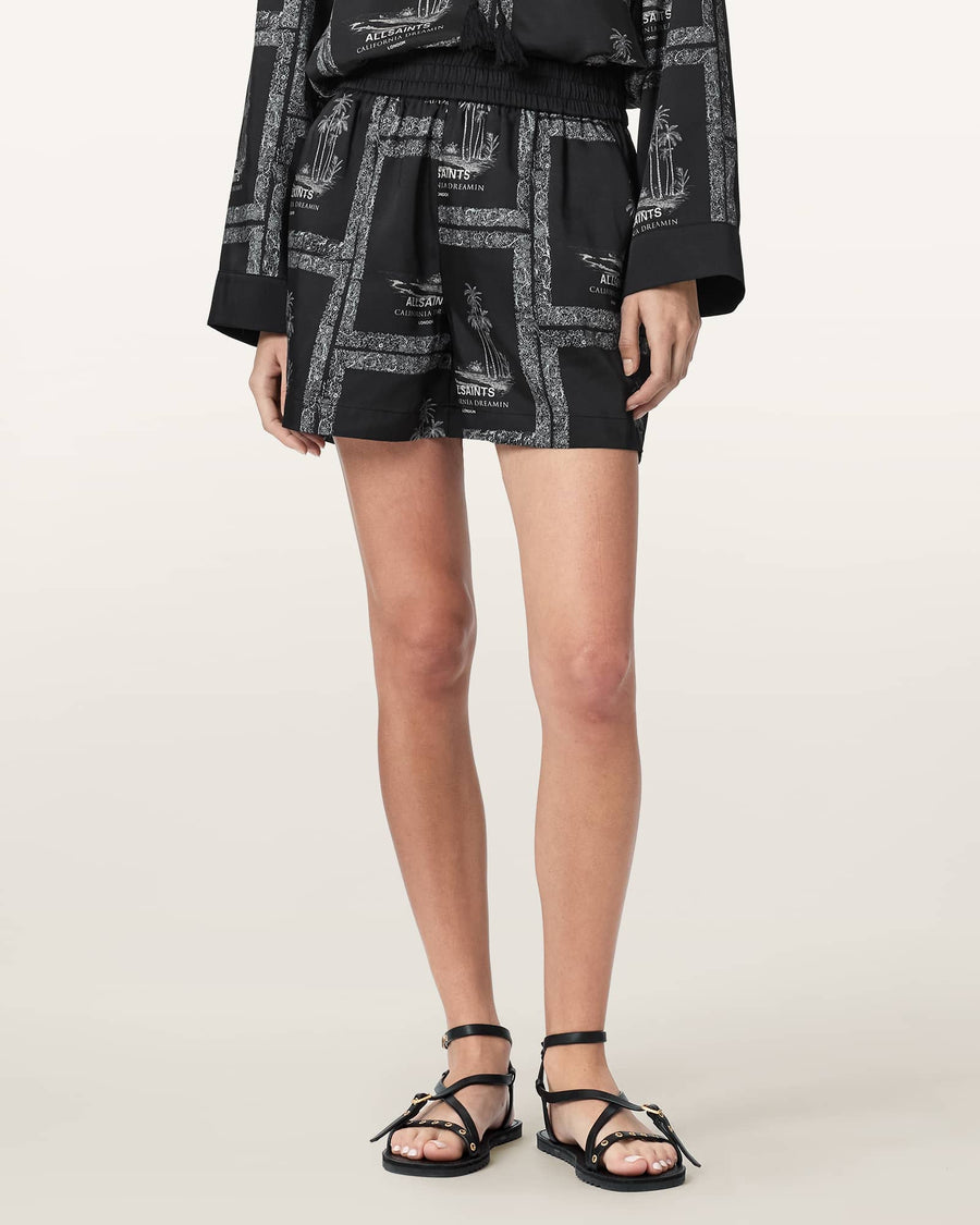 Lettie Lightweight High Waisted Shorts WAIMEA BLACK