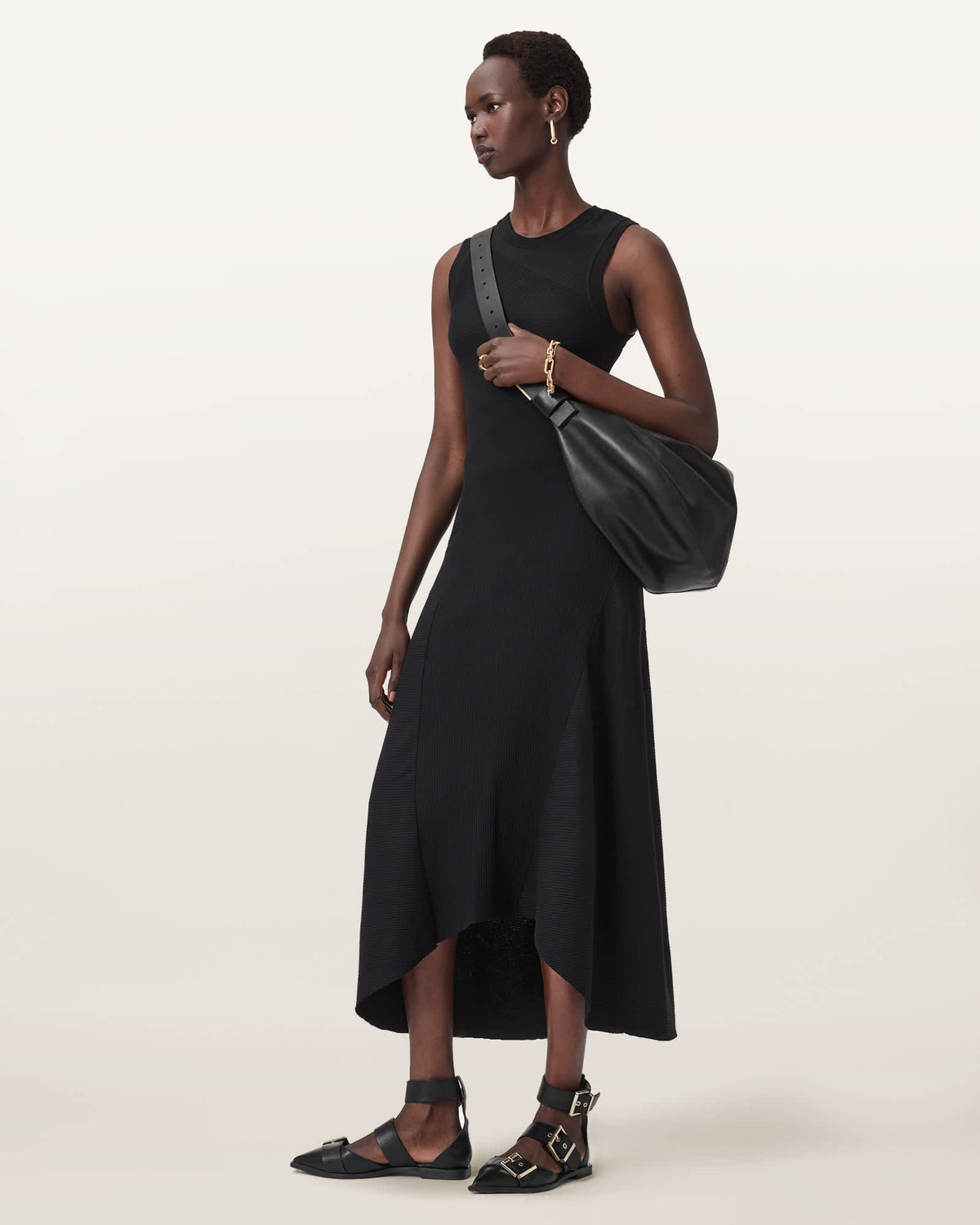 Gia Slim Fit Maxi Dress Black