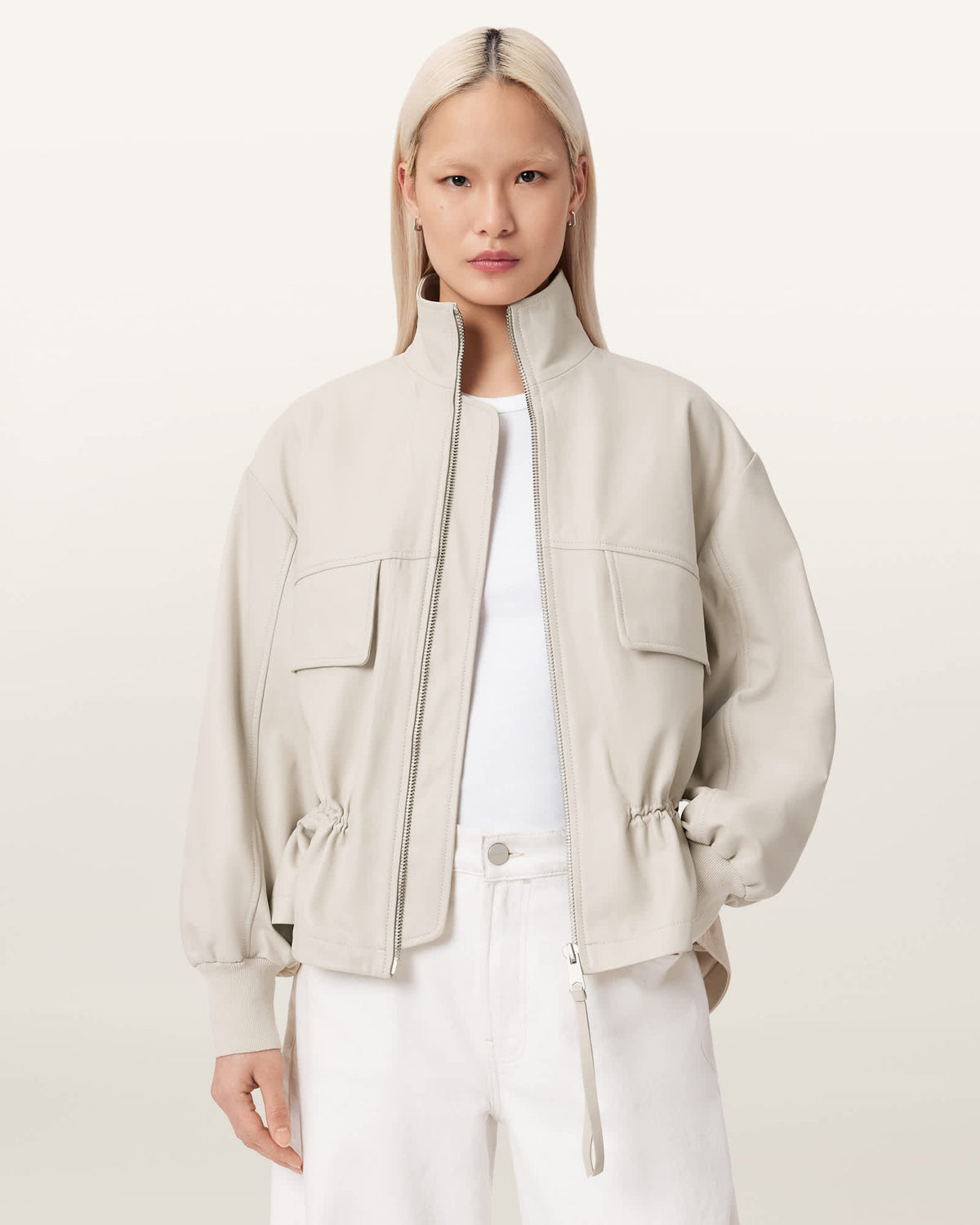 Flor Leather Jacket Off White