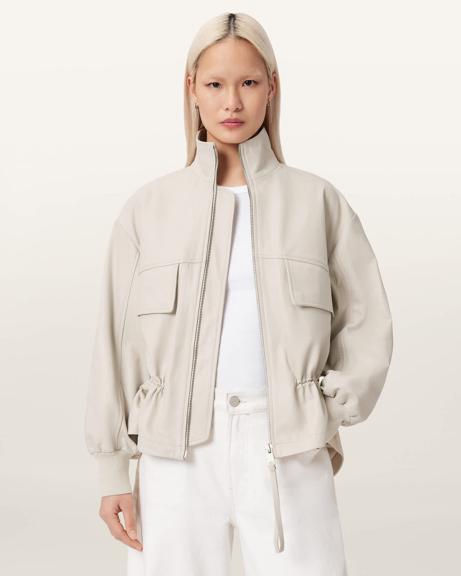 Flor Leather Jacket Off White