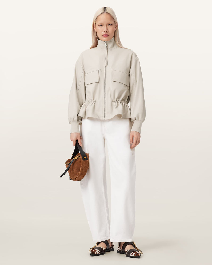 Flor Leather Jacket Off White