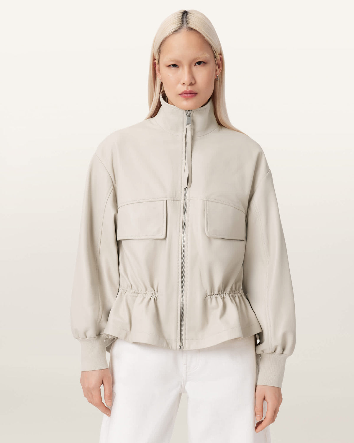 Flor Leather Jacket Off White