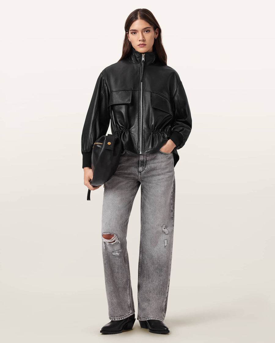 Flor Leather Jacket Black