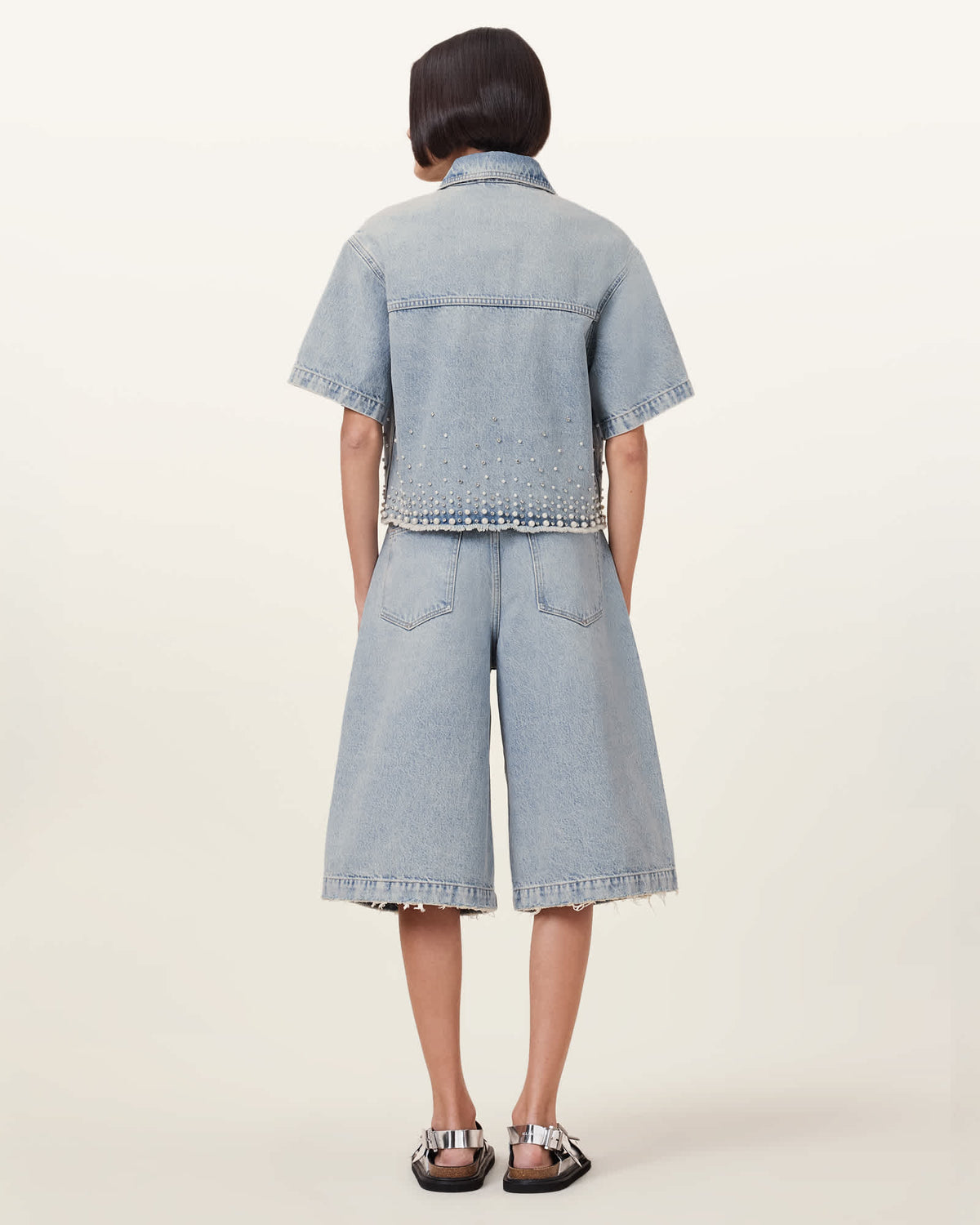 Louie Wide Leg Denim Jorts Light Indigo