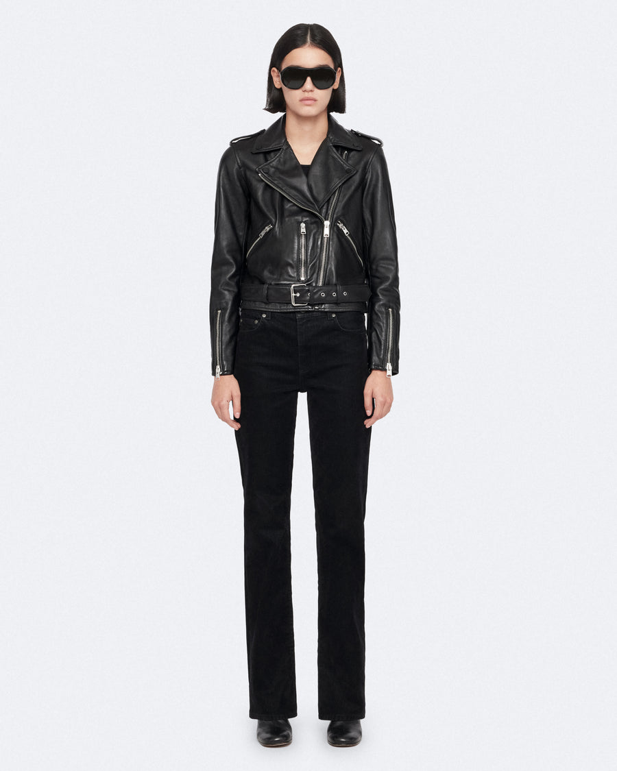 Balfern Leather Biker Jacket Black