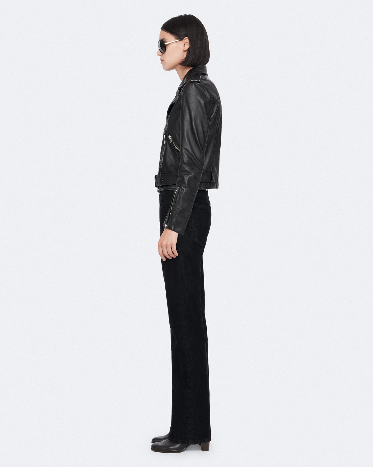 Balfern Leather Biker Jacket Black