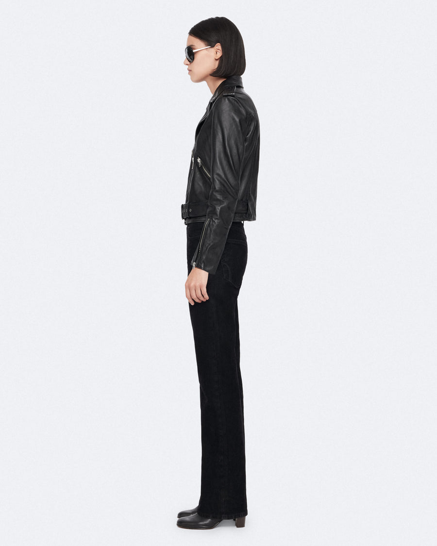 Balfern Leather Biker Jacket Black