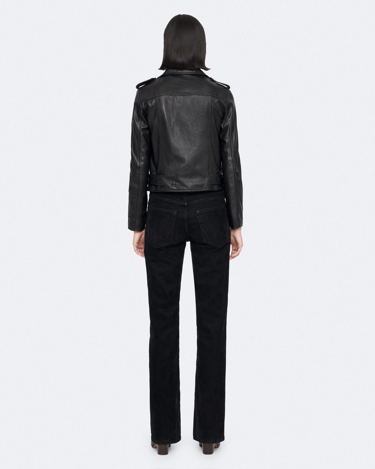 Balfern Leather Biker Jacket Black