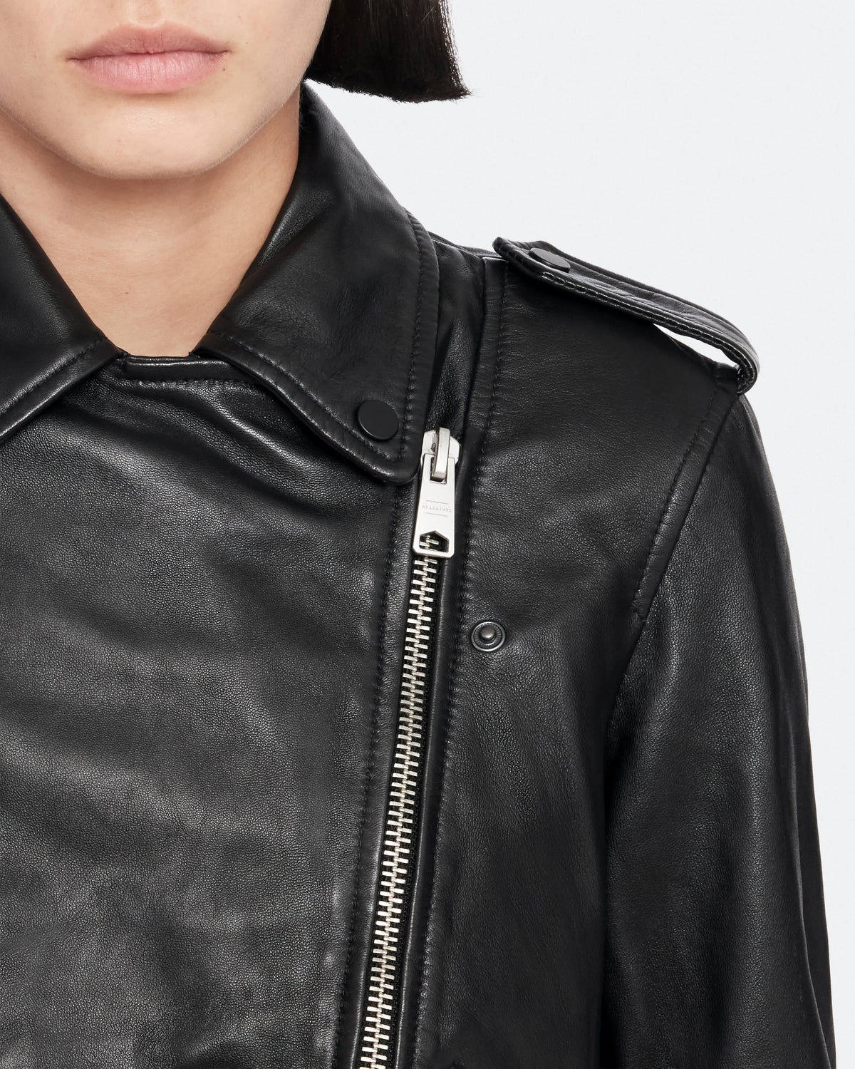 Balfern Leather Biker Jacket Black