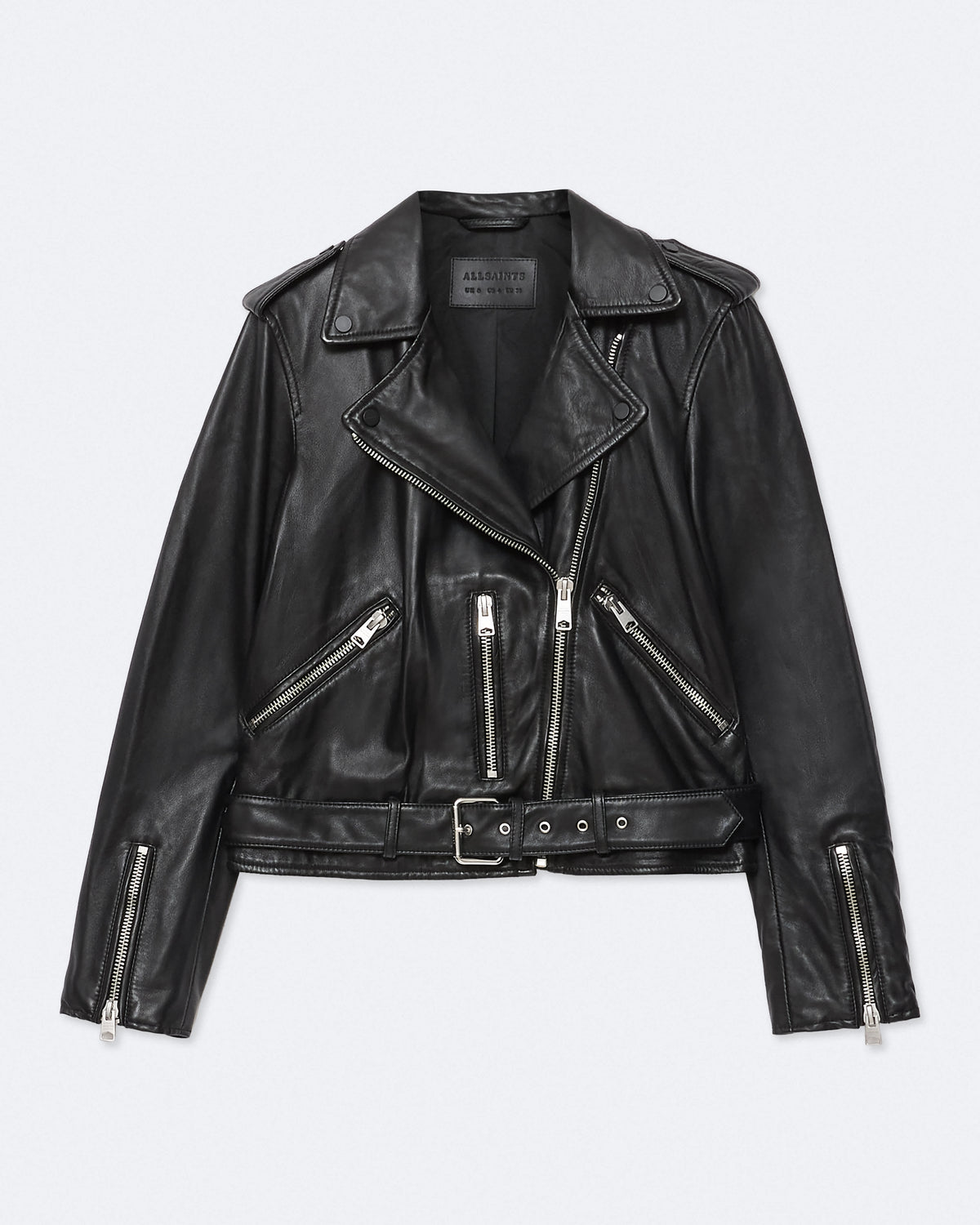 Balfern Leather Biker Jacket Black