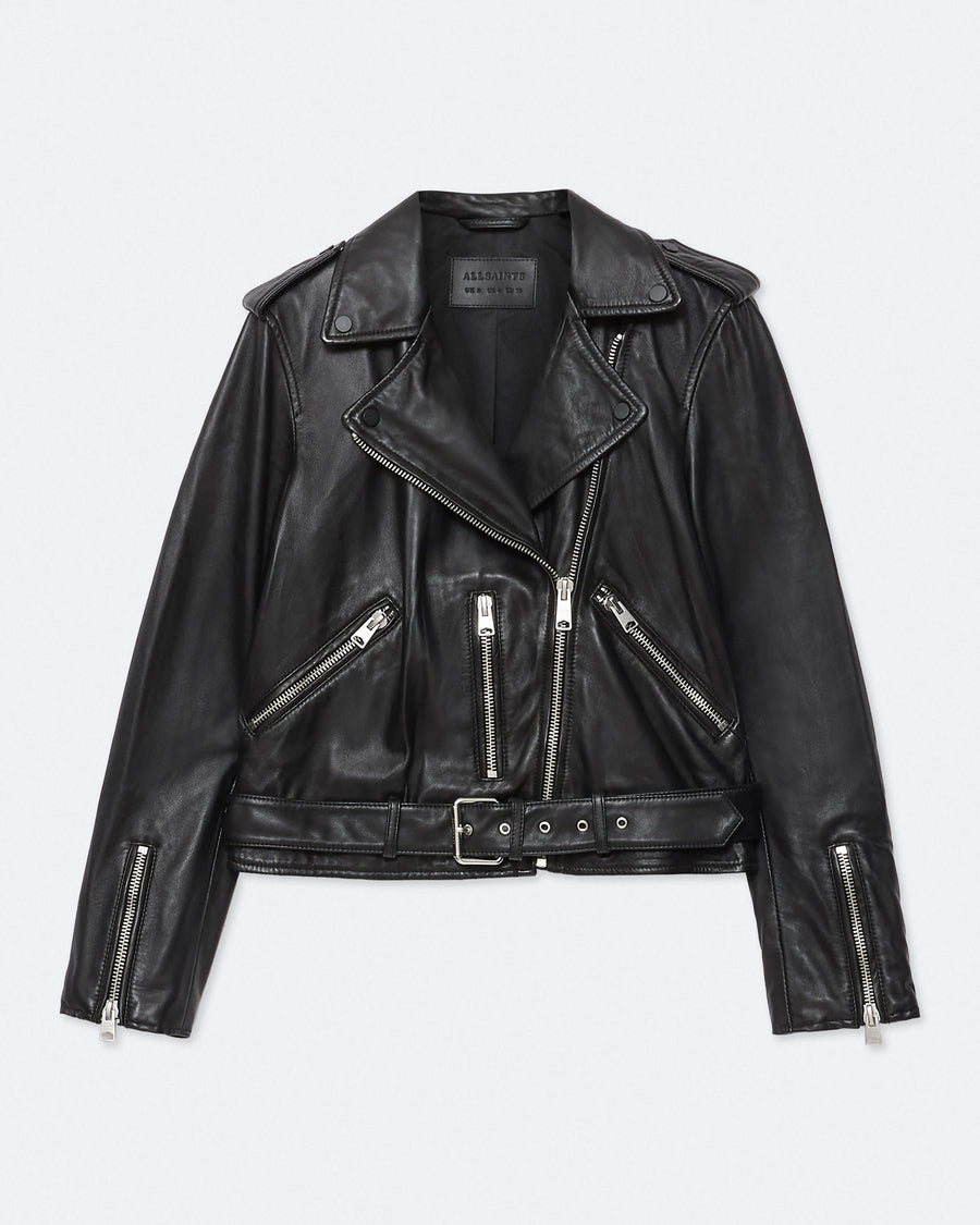 Balfern Leather Biker Jacket Black