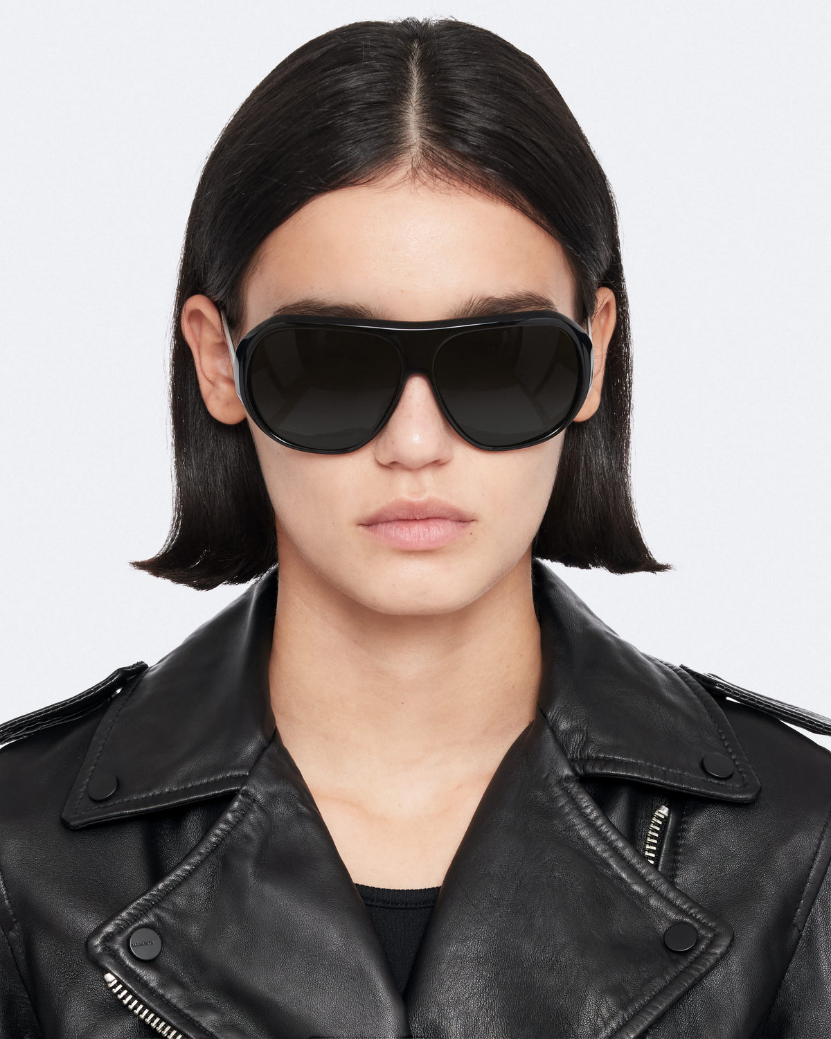 Balfern Leather Biker Jacket Black
