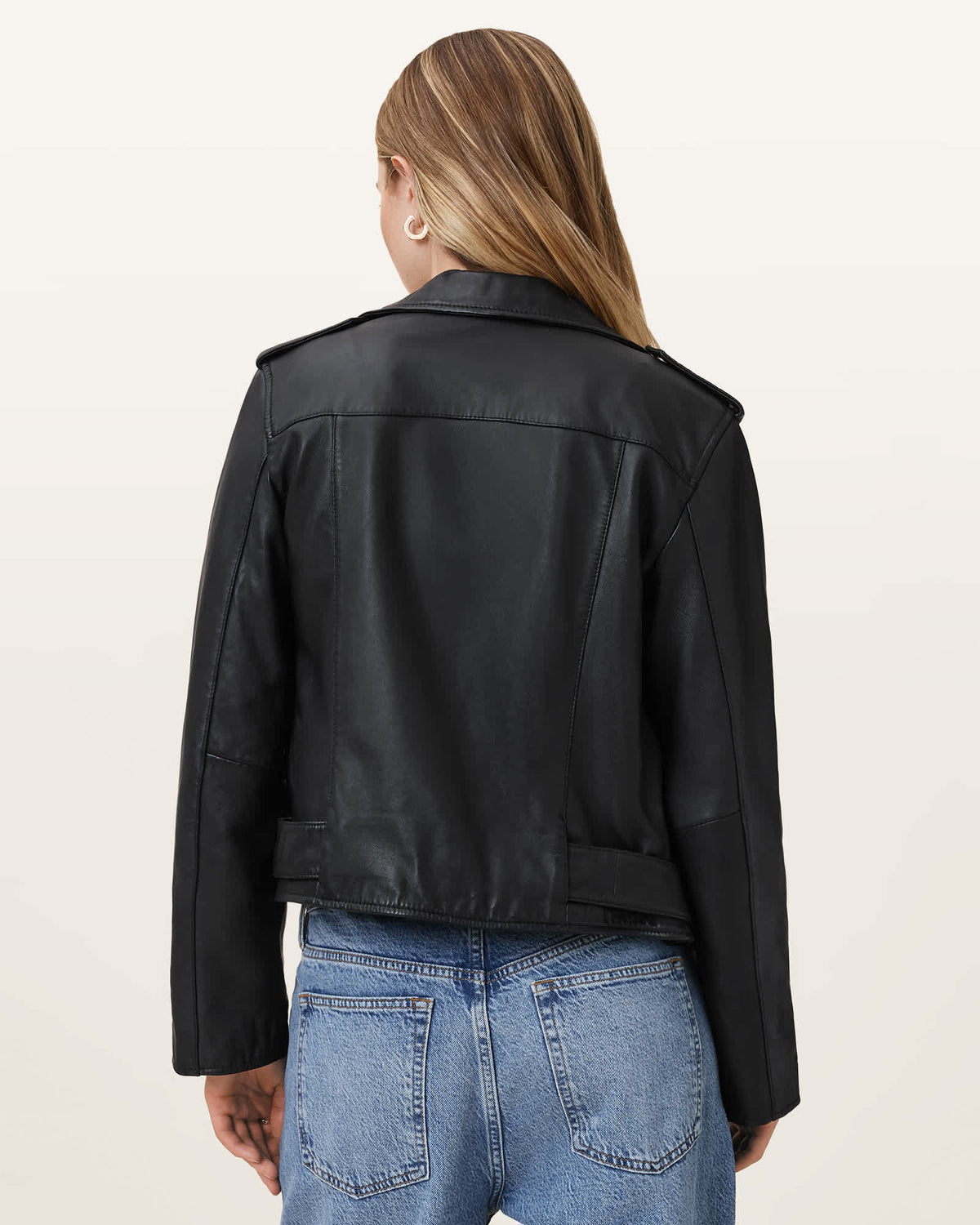Balfern Leather Biker Jacket BLACK/GOLD