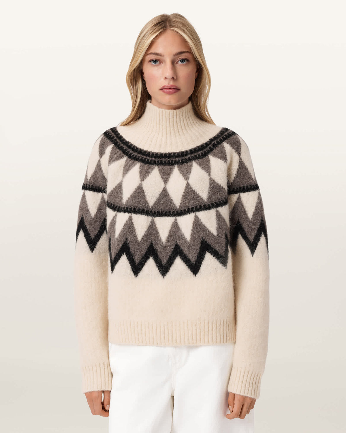 Tara Wool Blend Jumper CHALK WHITE/GREY