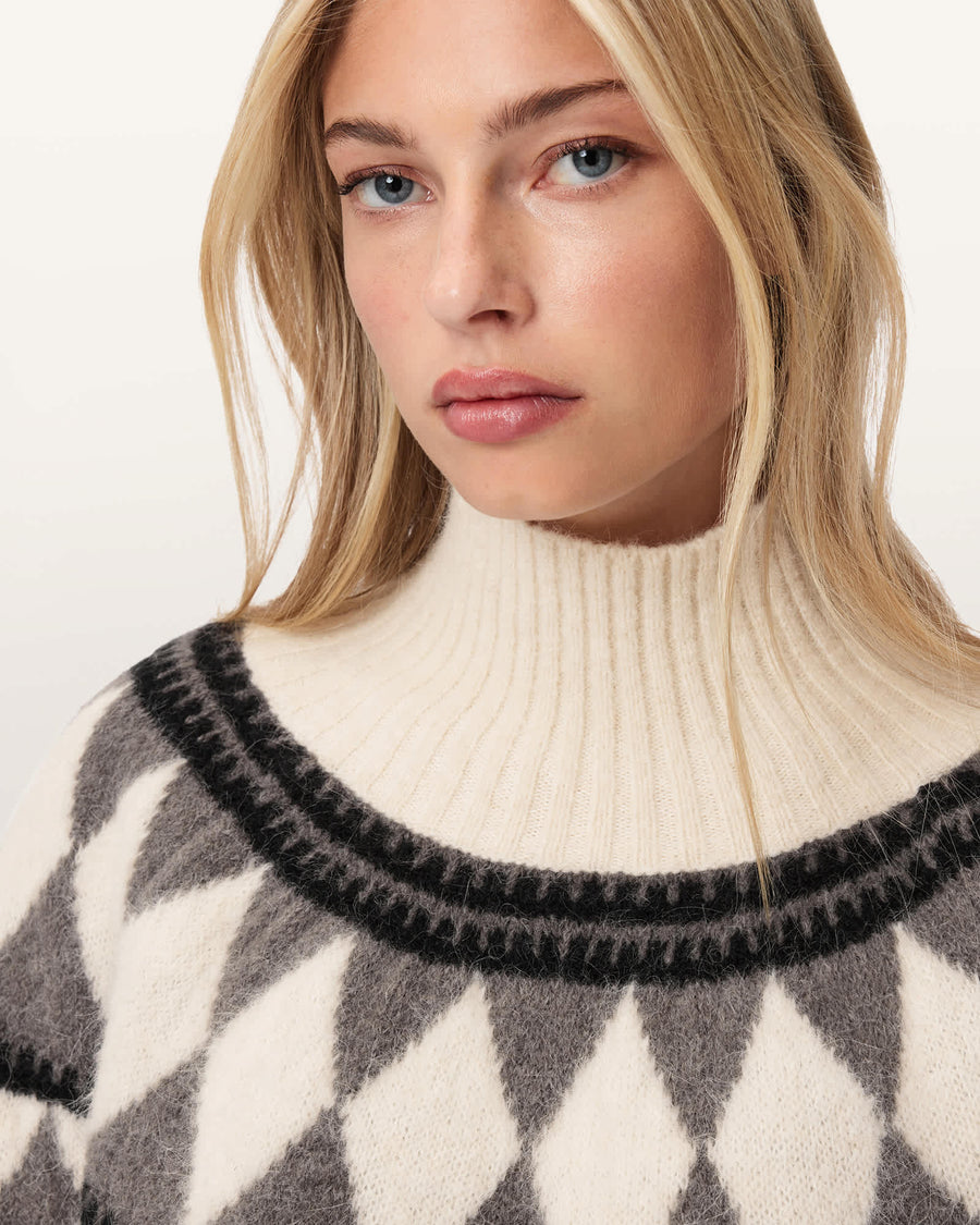 Tara Wool Blend Jumper CHALK WHITE/GREY