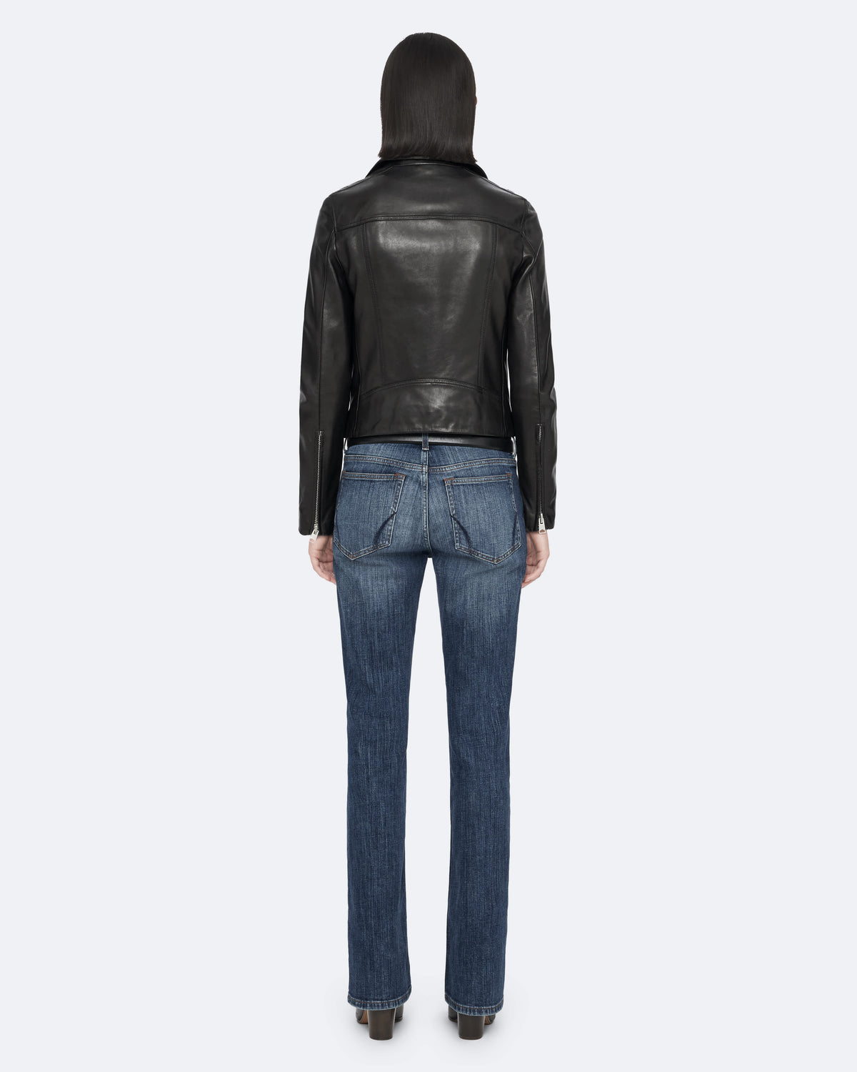 Dalby Slim-Fit Leather Biker Jacket Black